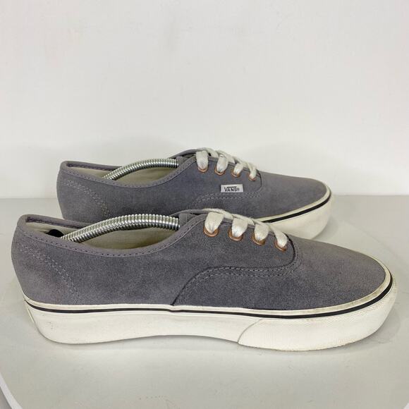 VANS Authentic Vintage Platform Sneaker Womens Sz 8.5 Gray Suede Low Top Lace Up - Picture 8 of 12